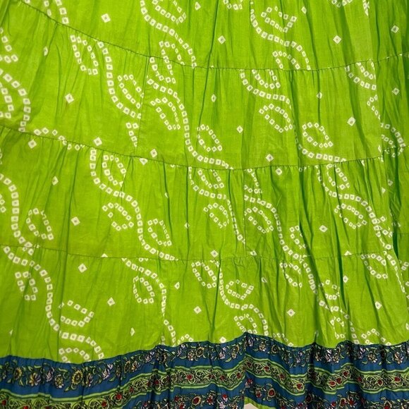 Sacred Threads Maxi Skirt Size OSFM Tiered Festival Boho Granola Girl Beachy - Picture 4 of 8
